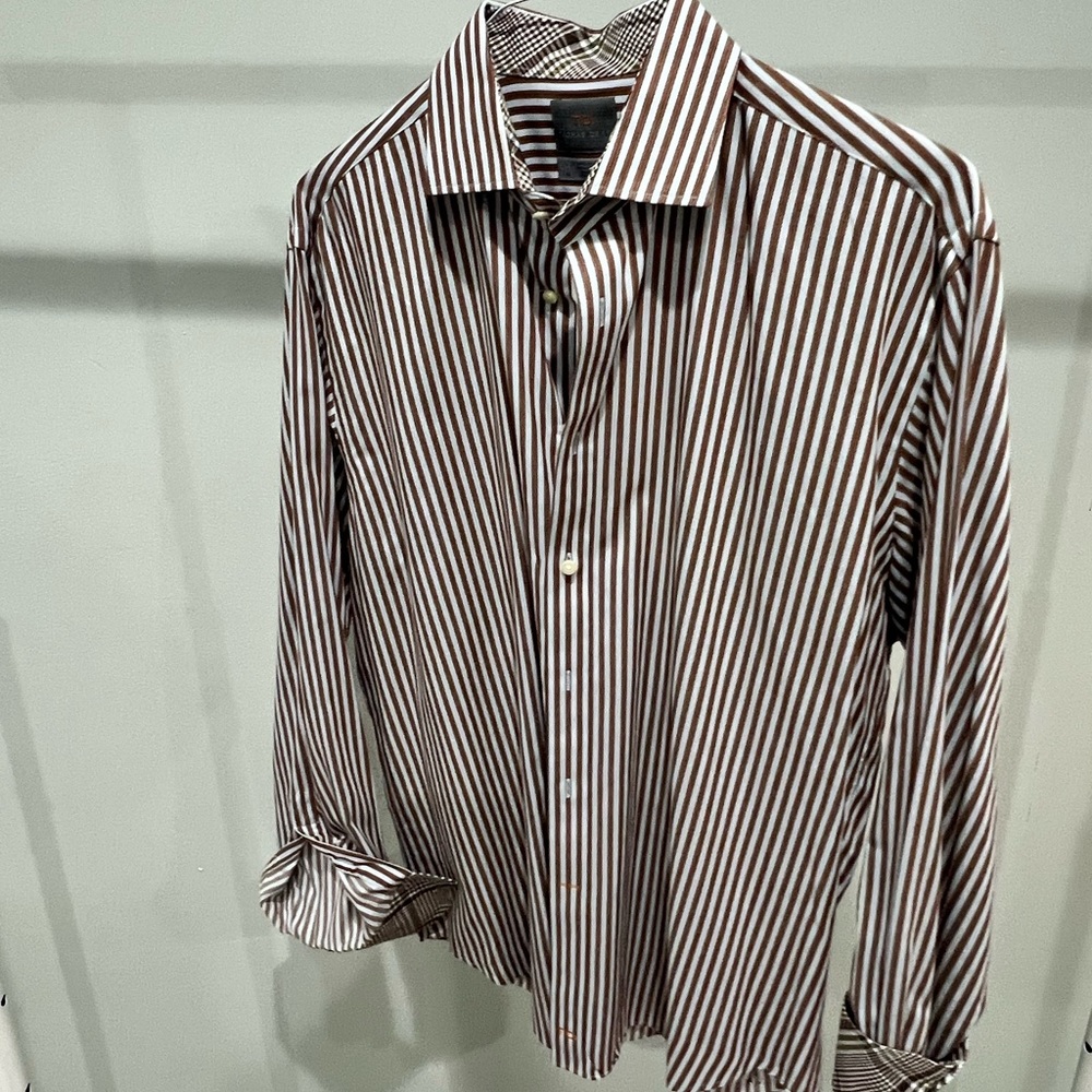 Thomas Dean men’s dress shirt brown